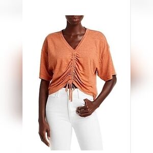 NWOT FRAME Terracota Cinched Front Organic Linen Top Size Smalk